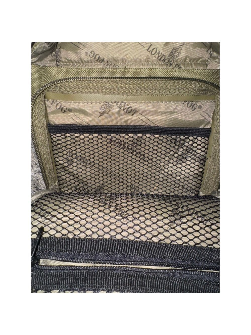 London Fog Olive Green Crossbody Travel Utility Organizer Nylon Mini Messenger - Picture 6 of 12